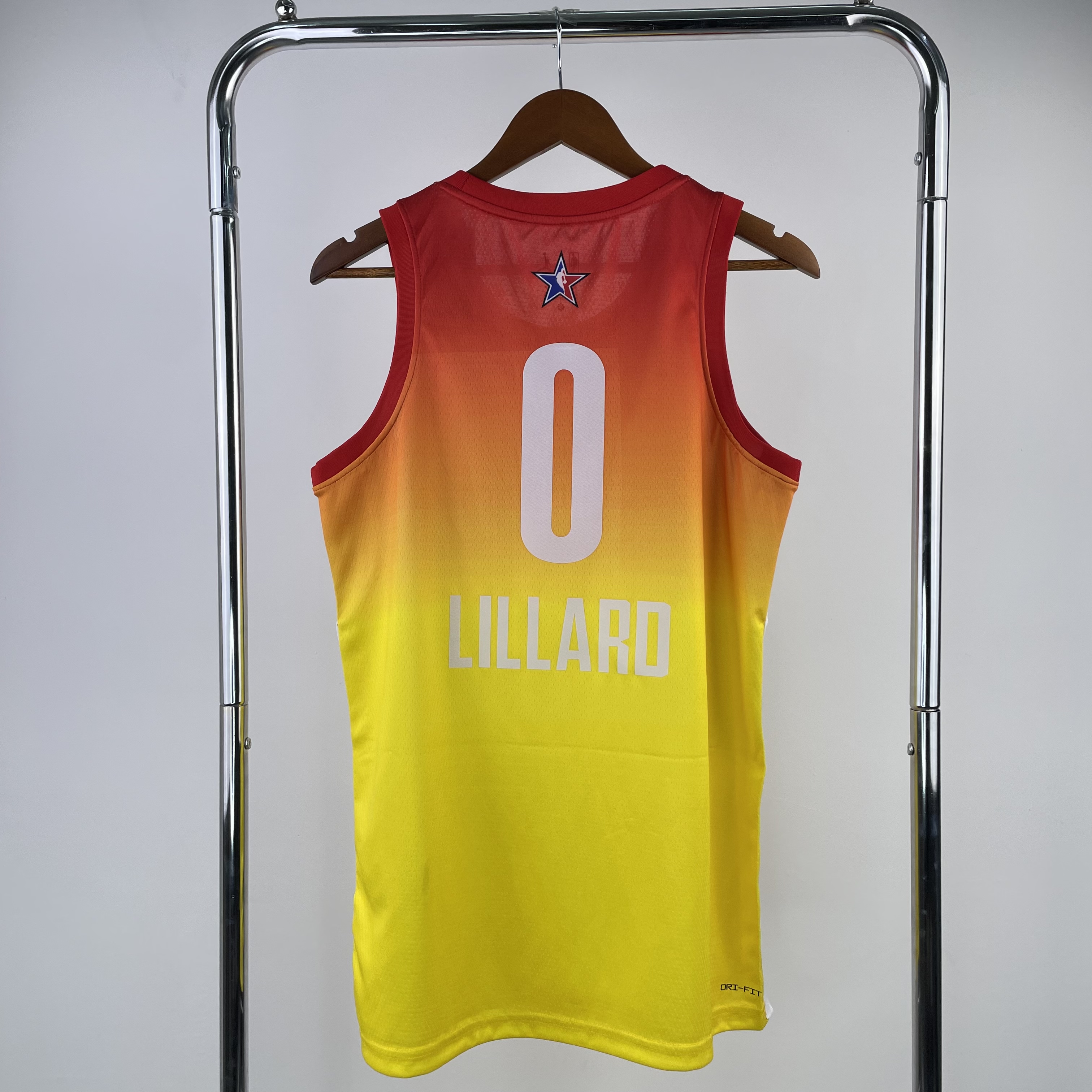Men Portland Trail Blazers #0 Lillard Yellow All Star Jordan style Seasons 2023 NBA Jersey->portland trail blazers->NBA Jersey